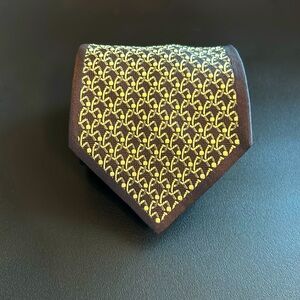 Mila Schön Men Ties Made in Italy 100% Silk in Dark Brown and Gold